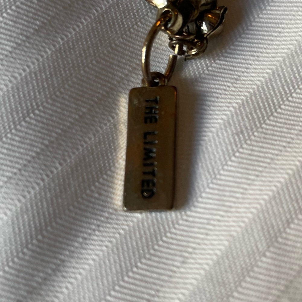 The Limited turquoise and white beaded necklace on gold chains - Picture 3 of 3